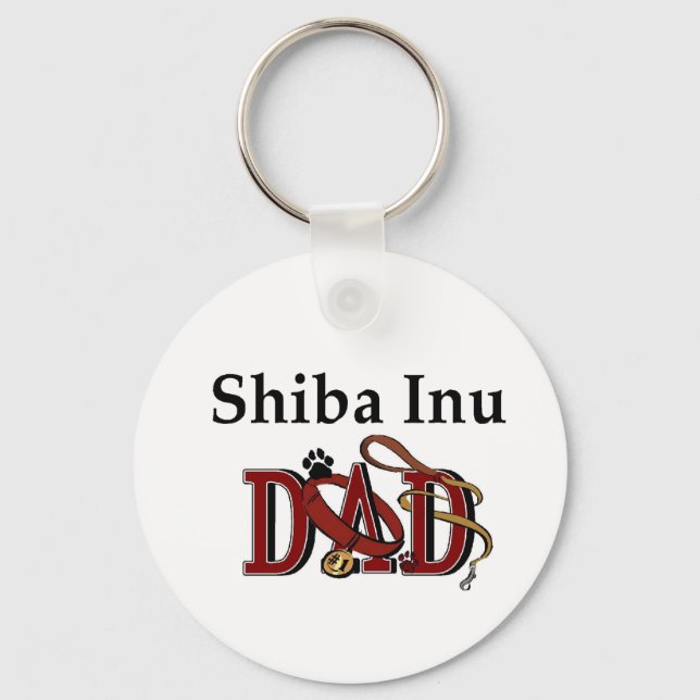 Shiba Inu Dad Gifts Key Ring (Front)
