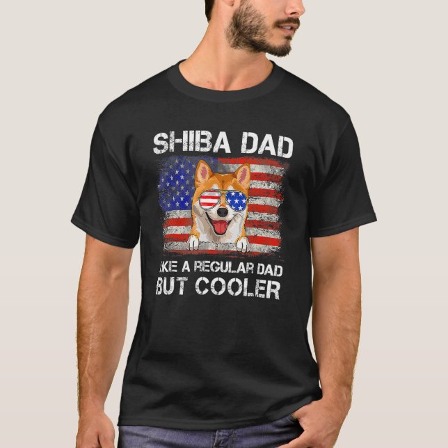 Shiba Inu Dad Like A Regular But Cooler Dog Dad Fa T-Shirt (Front)