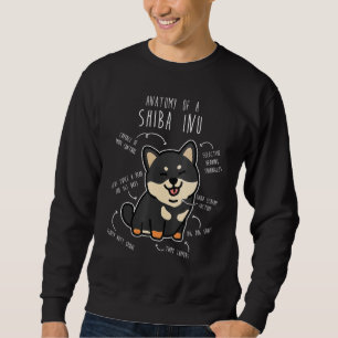 Shiba Inu Dog Anatomy Pet Black Tan Doge Mum Cute Sweatshirt