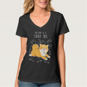 Shiba Inu Dog Anatomy  Pet Red Shibe Mom Cute Doge T-Shirt