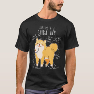 Shiba Inu Dog Anatomy  Pet Red Shibe Mum Cute Doge T-Shirt