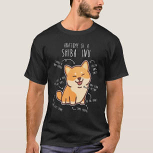 Shiba Inu Dog Anatomy Pet Red Shibe Mum Cute Doge T-Shirt
