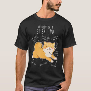 Shiba Inu Dog Anatomy Pet Red Shibe Mum Cute Doge T-Shirt