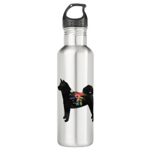 Shiba Inu Dog Breed Boho Floral Silhouette 710 Ml Water Bottle
