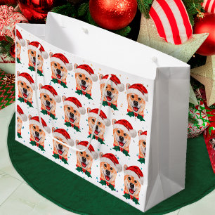 Shiba Inu Dog Breed Christmas Stars Large Gift Bag