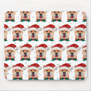 Shiba Inu Dog Breed Christmas Stars Mouse Pad