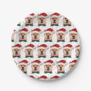 Shiba Inu Dog Breed Christmas Stars Paper Plate