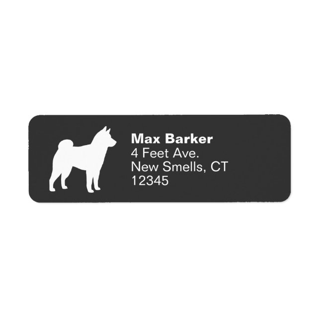 Shiba Inu Dog Breed Silhouette Return Address (Front)