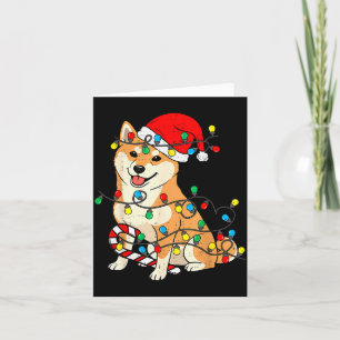 Shiba Inu Dog Christmas Lights Santa Xmas Pet Dog  Card