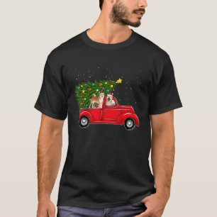 Shiba Inu Dog Christmas On Red Car Truck with Xmas T-Shirt