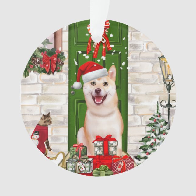 Shiba Inu Dog Christmas  Ornament (Front)