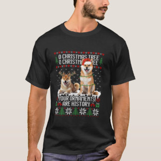 Shiba Inu Dog Christmas Tree Lights Puppy Dog Love T-Shirt