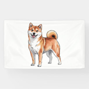 Shiba Inu Dog - Cute and Happy Banner