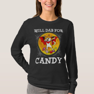 Shiba Inu Dog Dabbing Moon Bat Will Dad For Candy T-Shirt