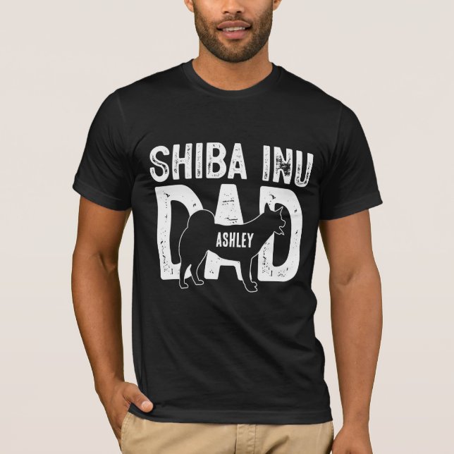 Shiba Inu Dog Dad Puppy Dad T-Shirt (Front)