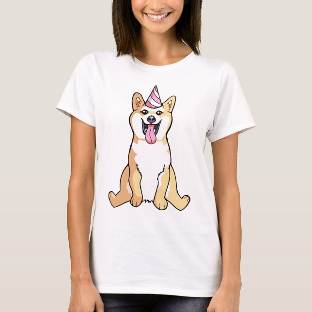 Shiba Inu Dog Drawing Cute Woman's Shirt (Front)