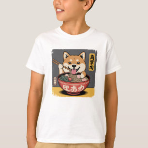 Shiba Inu Dog Eating Ramen  T-Shirt