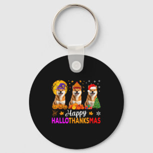 Shiba Inu Dog Halloween Christmas Hallothanksmas Key Ring