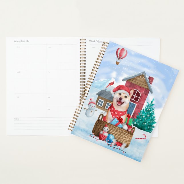 Shiba Inu Dog In snow Christmas Dog House Planner (Display)
