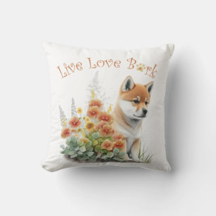 Shiba Inu Dog Mum Floral Cushion