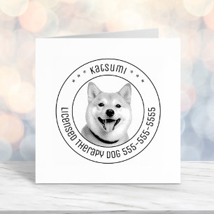 Shiba Inu Dog Pet Photo Round Self-inking Stamp