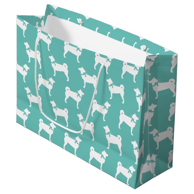 Shiba Inu Dog Puppy Large Gift Bag (Front Angled)
