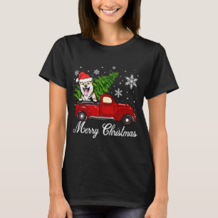 Shiba Inu Dog Riding Red Truck Christmas Decoratio T-Shirt