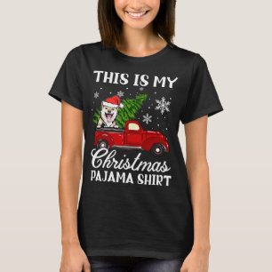 Shiba Inu Dog Riding Red Truck With Christmas Tree T-Shirt