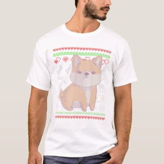 Shiba Inu Dog Santa Claus Ugly Christmas Pattern X T-Shirt