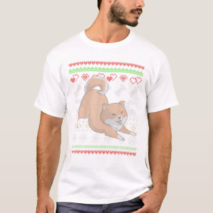 Shiba Inu Dog Santa Claus Ugly Christmas Pattern X T-Shirt