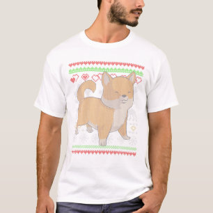 Shiba Inu Dog Santa Claus Ugly Christmas Pattern X T-Shirt