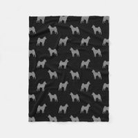 Shiba Inu Dog Silhouettes Pattern Grey and Black