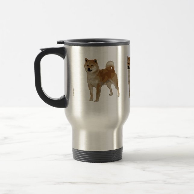 Shiba Inu Dog Travel Mug (Left)