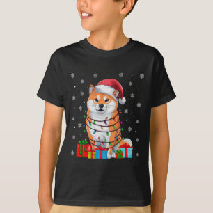Shiba Inu Dog Ugly Xmas Lights Santa Shiba Inu Dog T-Shirt