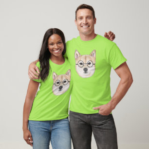 Shiba Inu Dog with Oversized Round Glasses T-Shirt