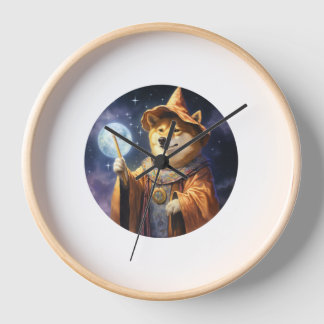 Shiba Inu Dog Wizard Clock