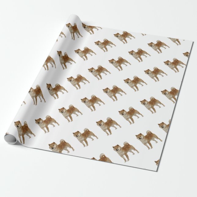 Shiba Inu Dog Wrapping Paper (Unrolled)