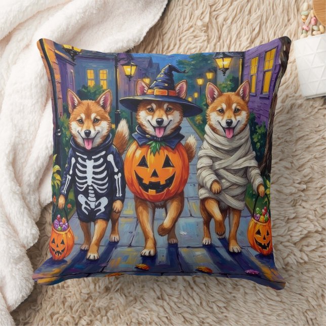 Shiba Inu Dogs in Halloween Costumes Cushion (Blanket)