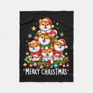 Shiba Inu Dogs Merry Christmas Xmas Gifts Christma Fleece Blanket