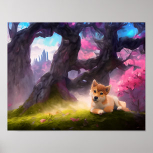Shiba Inu Fantasy Anime Poster