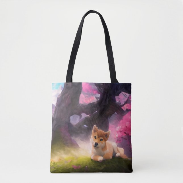 Shiba Inu Fantasy Anime Tote Bag (Front)