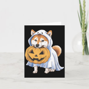 Shiba Inu Ghost Dog Halloween Card