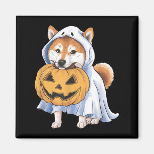 Shiba Inu Ghost Dog Halloween Magnet
