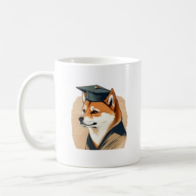 Shiba Inu graduate  Coffee Mug (Left)