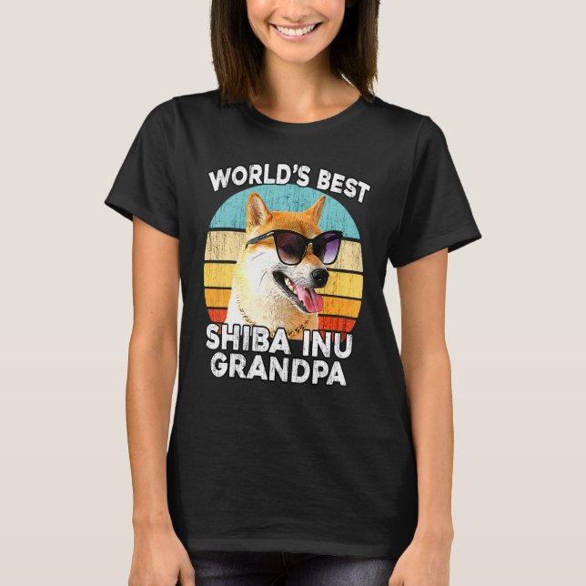 Shiba Inu Grandpa Worlds Best Shiba Grandpa Dog Re T-Shirt (Front)