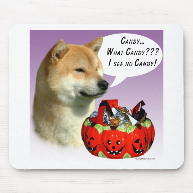 Shiba Inu Halloween Candy Mouse Pad (Front)