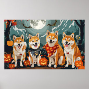 Shiba Inu Halloween Spooky Poster