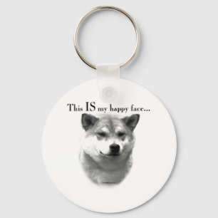 Shiba Inu Happy Face Key Ring