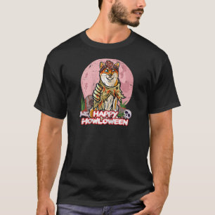 Shiba Inu Happy Halloween Costume Zombie Raglan Ba T-Shirt