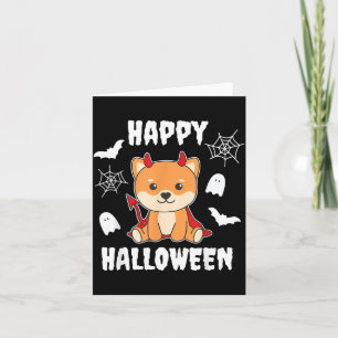 Shiba Inu Happy Halloween Devil Dogs Card